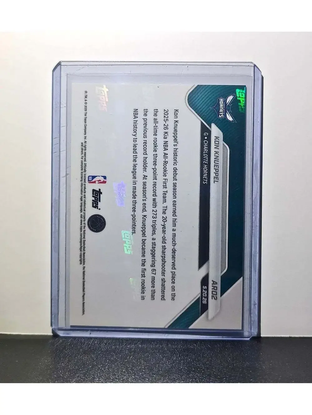 Kon Knueppel Rookie 2025-26 Topps Now NBA All-Rookie 1st Team Hornets
